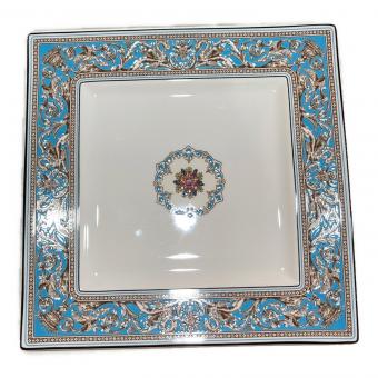 Wedgwood (ウェッジウッド) スクエアプレート 箱付き フロレンティーン・ターコイズ