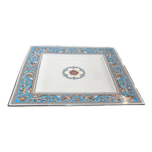 Wedgwood (ウェッジウッド) スクエアプレート 箱付き フロレンティーン・ターコイズ