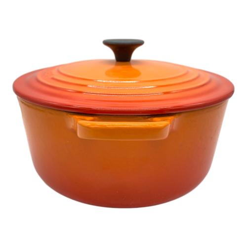 LE CREUSET (ルクルーゼ) ココット・ロンド ホーロー鍋 69147 IH対応 直径22cm オレンジ