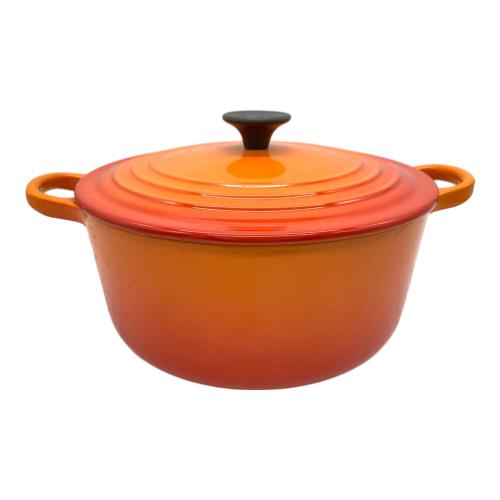 LE CREUSET (ルクルーゼ) ココット・ロンド ホーロー鍋 69147 IH対応 直径22cm オレンジ