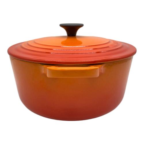 LE CREUSET (ルクルーゼ) ココット・ロンド ホーロー鍋 69147 IH対応 直径22cm オレンジ