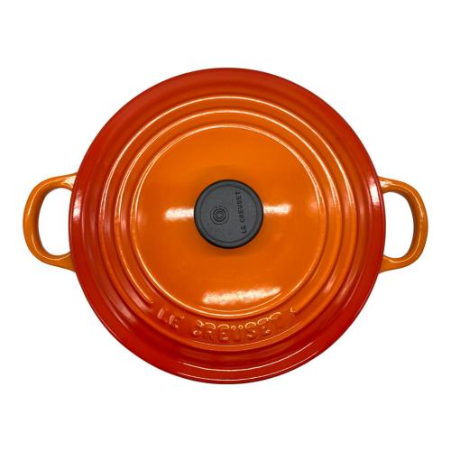 LE CREUSET (ルクルーゼ) ココット・ロンド ホーロー鍋 69147 IH対応 直径22cm オレンジ