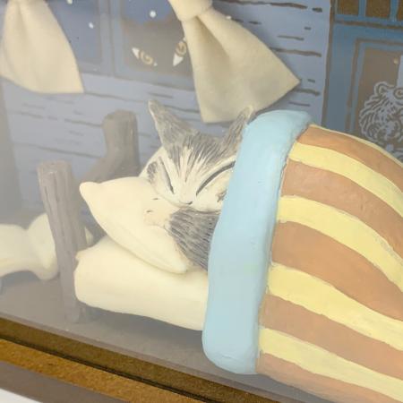 WACHIFIELD (ワチフィールド) ジオラマクロック 置掛時計 おふとん 猫