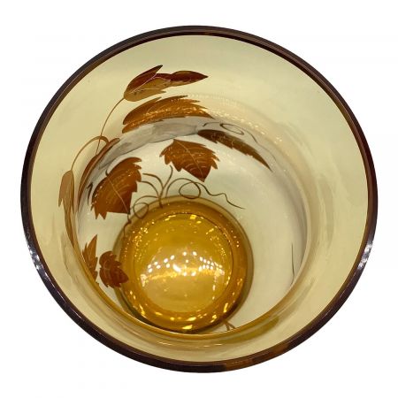 BOHEMIA GLASS (ボヘミア グラス) フラワーベース アンバー色