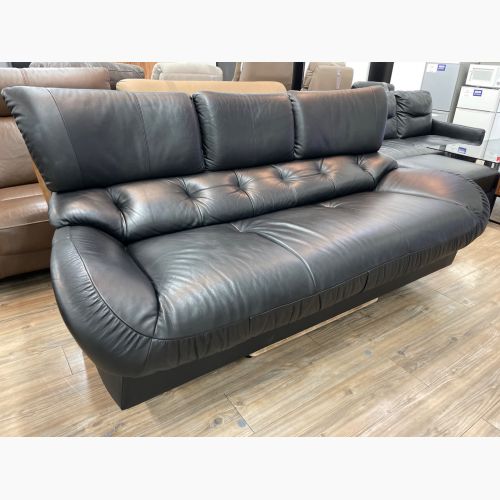 karimoku (カリモク) 3人掛けソファー ブラック 77 ZT47 レザー