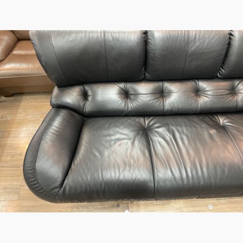 karimoku (カリモク) 3人掛けソファー ブラック 77 ZT47 レザー