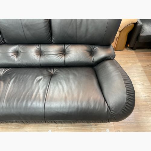 karimoku (カリモク) 3人掛けソファー ブラック 77 ZT47 レザー