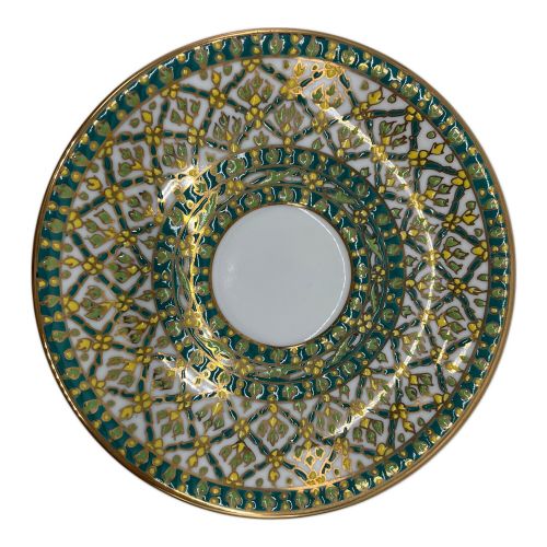 Royal Porcelain カップ&ソーサー ベンジャロン焼 グリーン 2Pセット