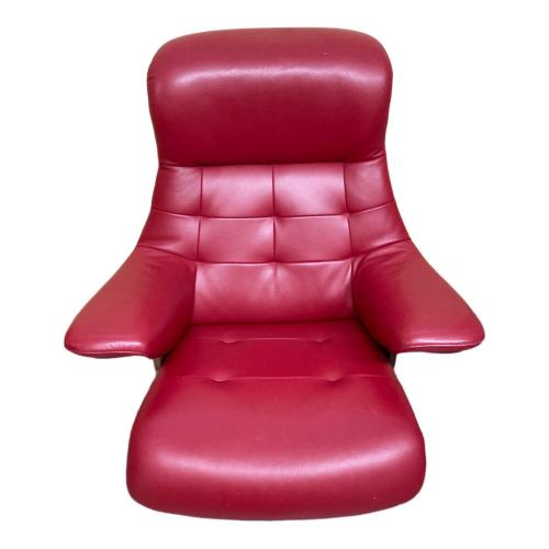 karimoku (カリモク) リクライニングチェアー レッド TH FIRST  RU72/RU01  31 オットマン付き レザー