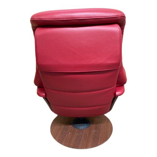 karimoku (カリモク) リクライニングチェアー レッド TH FIRST  RU72/RU01  31 オットマン付き レザー