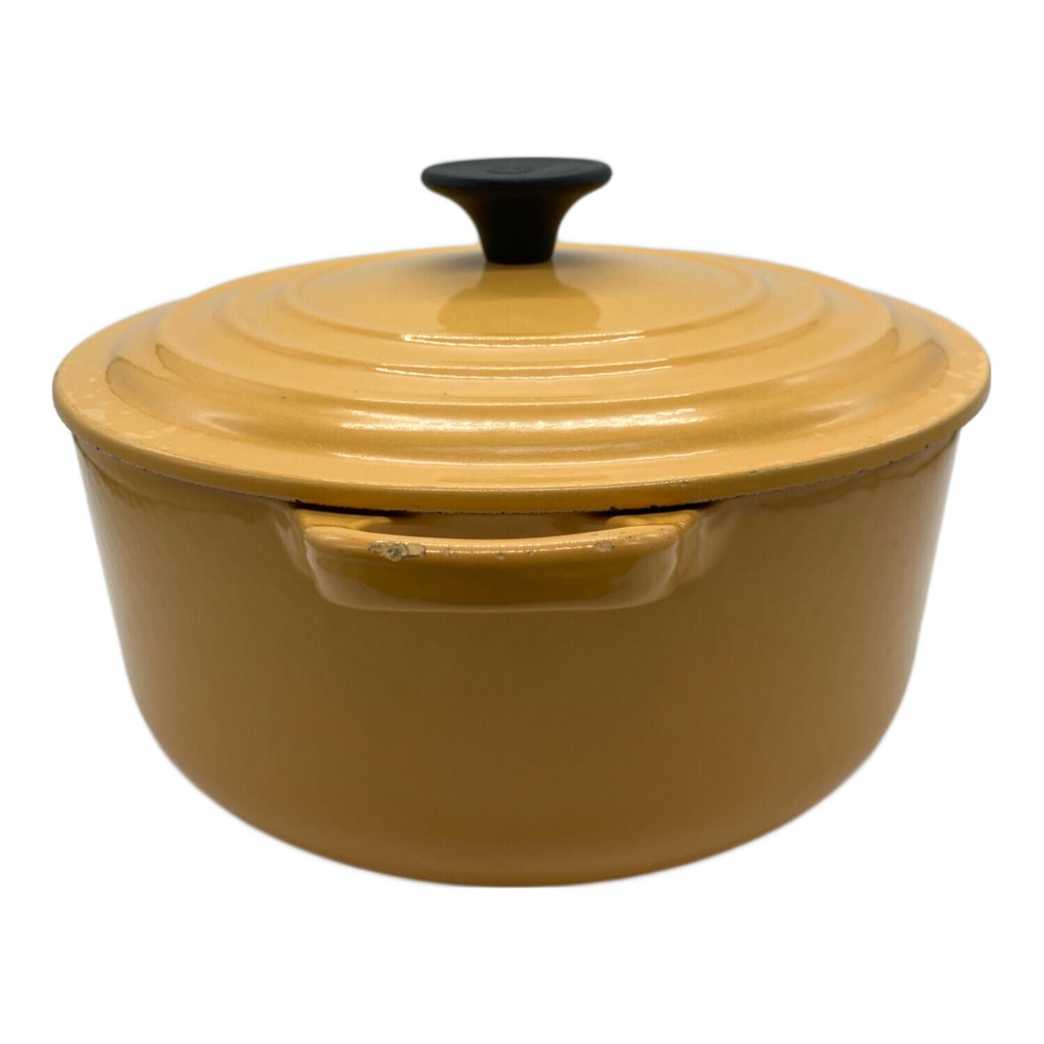 LE CREUSET (ルクルーゼ) 両手鍋 18cm イエロー ココットロンド