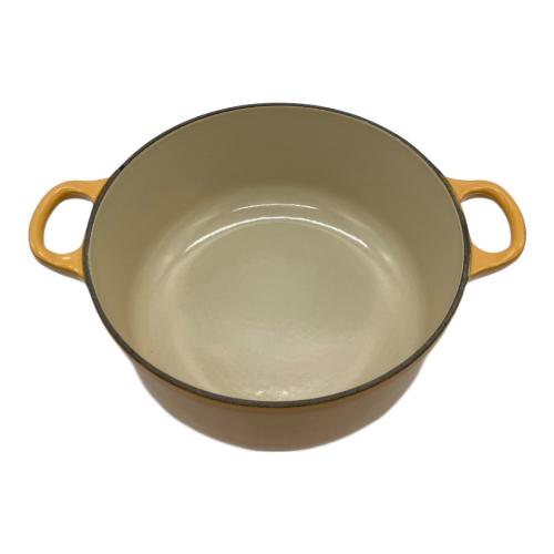 LE CREUSET ルクルーゼ ココットロンド 両手鍋 イエロー 18cm LE CREUSET (ルクルーゼ) 両手鍋 18cm イエロー ココットロンド