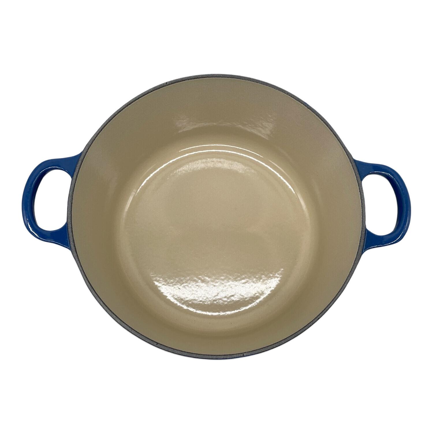 【美品】新品未使用 箱無し。LE CREUSET ネイビーブルー 両手鍋22cm LE CREUSET (ルクルーゼ) 両手鍋 ブルー 22cm ハーモニックブルー