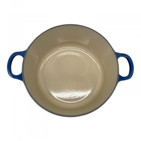 LE CREUSET (ルクルーゼ) 両手鍋 ブルー 22cm ハーモニックブルー