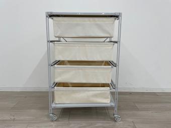 無印良品 (ムジルシリョウヒン) スチールユニットシェルフ スチール×アイボリー スチール×布