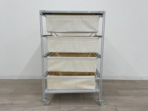 無印良品 (ムジルシリョウヒン) スチールユニットシェルフ スチール×アイボリー スチール×布