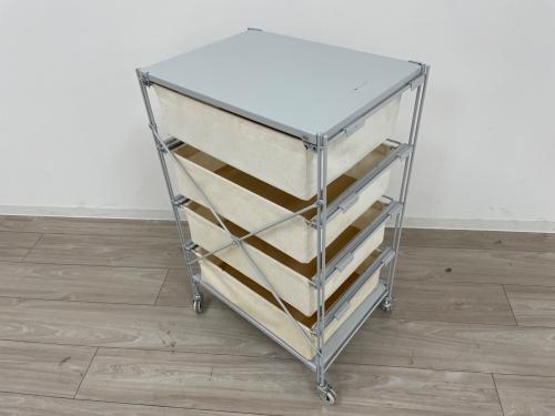 無印良品 (ムジルシリョウヒン) スチールユニットシェルフ スチール×アイボリー スチール×布