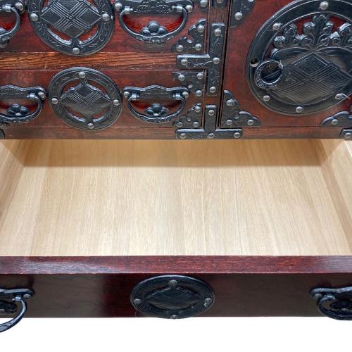 岩谷堂 タンス ブラウン 桜木作 鍵付き【小】 150 4段