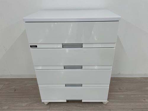 FITS (フィッツ) キャスター付きチェスト ホワイト 4段