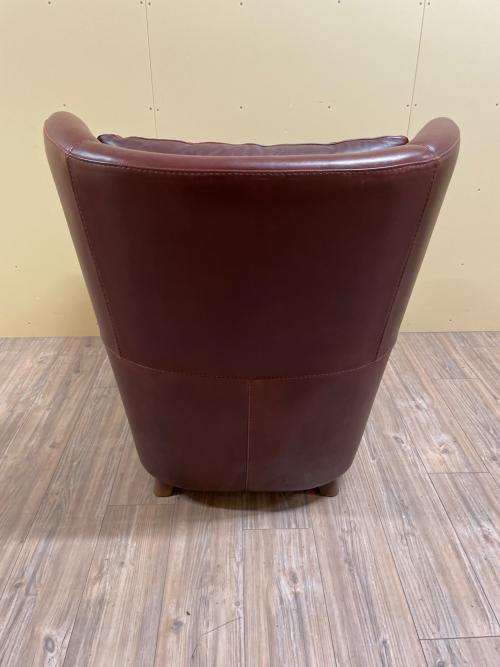 NATUZZI (ナツッジ) ウイングバックチェア ボルドー 163 オットマン付 レザー