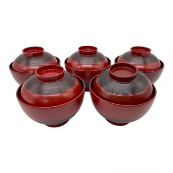 橘吉 (タチキチ) 御椀セット 653-179 朱あけぼの 5Pセット