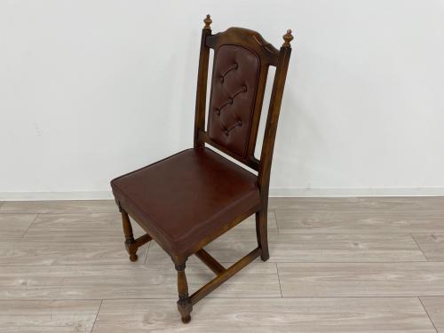 karimoku (カリモク) ダイニングチェアー ブラウン ④ ※上部左右割れ有 1人掛け