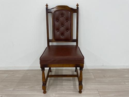 karimoku (カリモク) ダイニングチェアー ブラウン ④ ※上部左右割れ有 1人掛け