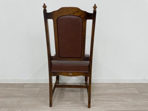 karimoku (カリモク) ダイニングチェアー ブラウン ④ ※上部左右割れ有 1人掛け