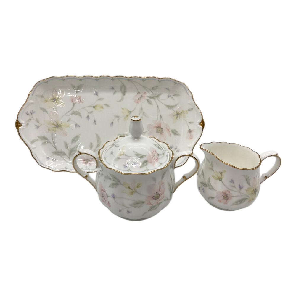 NARUMI ボーンチャイナ ティーセット パステルガーデン　ヴィンテージ NARUMI BONE CHINA プレート＆シュガーポット＆ミルクピッチャー