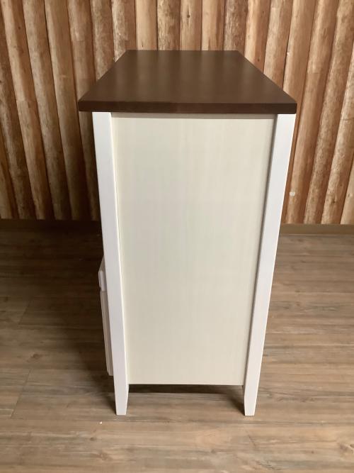 ニトリ キッチンカウンター ダークブラウン×ホワイト 280 引き出し付 コルテ