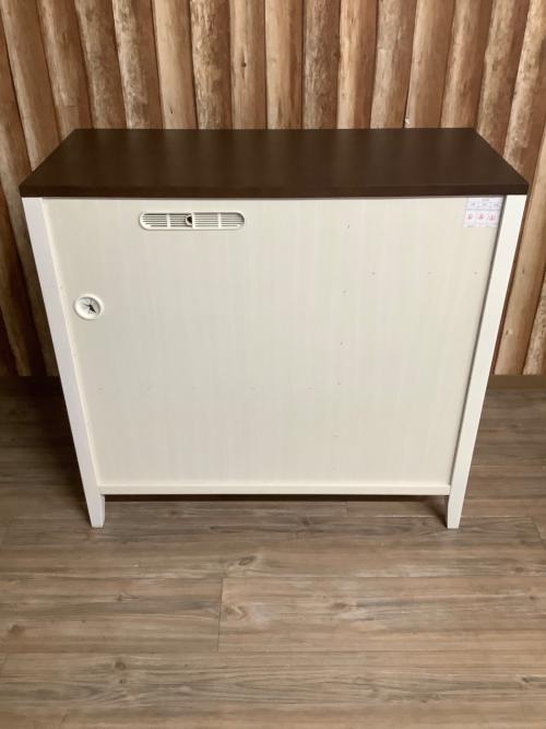 ニトリ キッチンカウンター ダークブラウン×ホワイト 280 引き出し付 コルテ