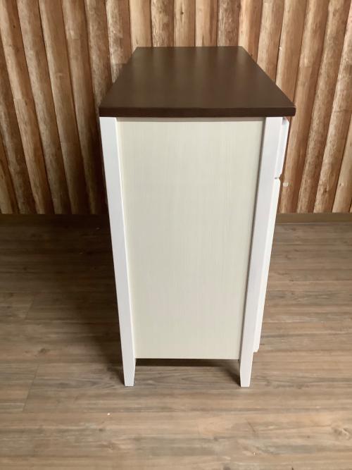 ニトリ キッチンカウンター ダークブラウン×ホワイト 280 引き出し付 コルテ