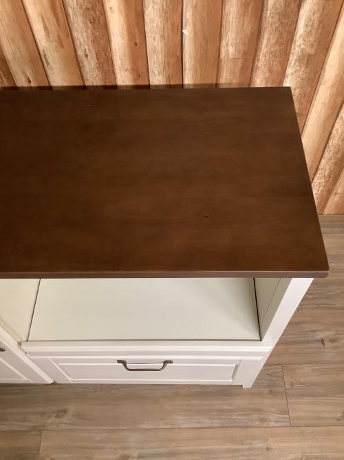 ニトリ キッチンカウンター ダークブラウン×ホワイト 280 引き出し付 コルテ