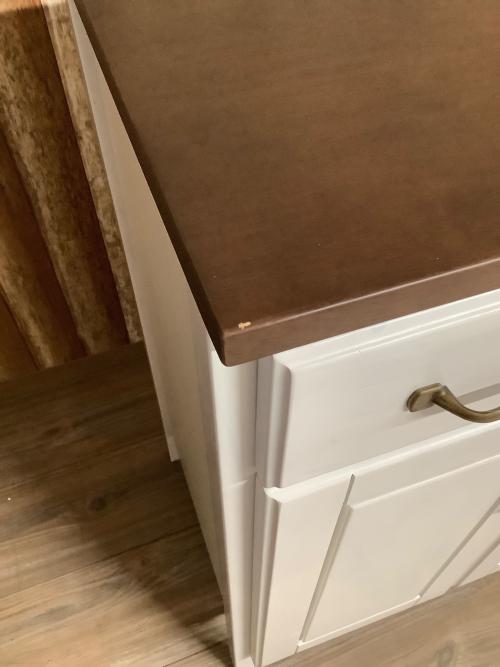 ニトリ キッチンカウンター ダークブラウン×ホワイト 280 引き出し付 コルテ