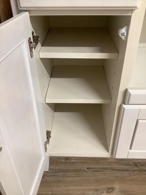 ニトリ キッチンカウンター ダークブラウン×ホワイト 280 引き出し付 コルテ