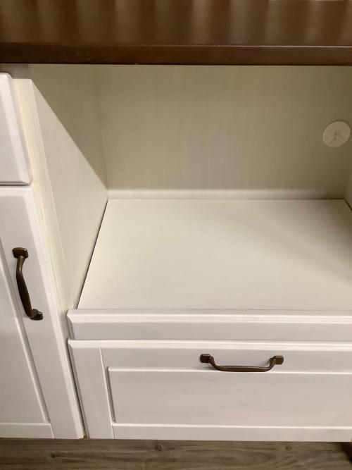 ニトリ キッチンカウンター ダークブラウン×ホワイト 280 引き出し付 コルテ