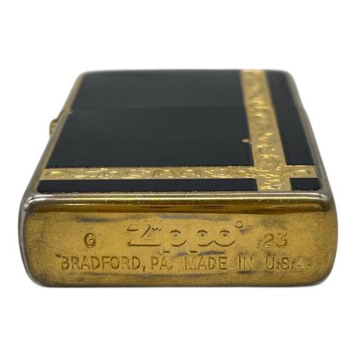 ZIPPO (ジッポ) オイルライター アラベスクライン ゴールド 使用感あり