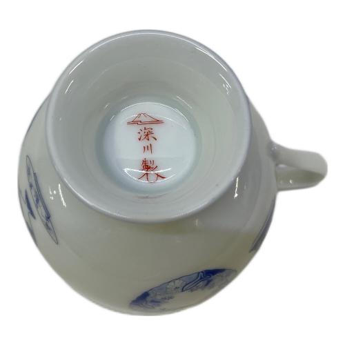 深川製磁 (フカガワセイジ) カップ&ソーサー ブルーチャイナ