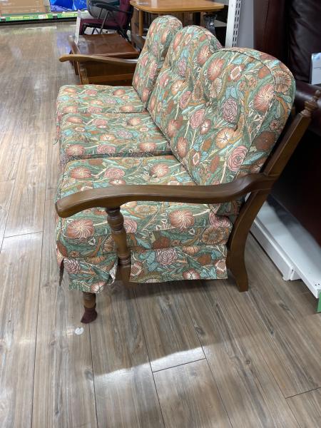 飛騨産業 (ヒダサンギョウ) 3人掛けソファー ブラウン×マルチカラー