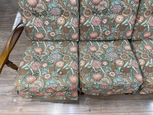 飛騨産業 (ヒダサンギョウ) 3人掛けソファー ブラウン×マルチカラー