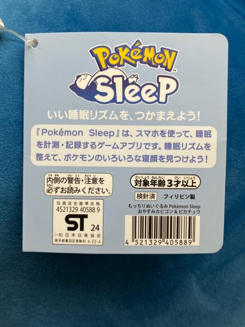 Pokemon Center (ポケモンセンター) もっちりぬいぐるみ おやすみカビゴン&ピカチュウ Pokemon Sleep