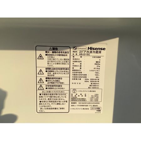 Hisense (ハイセンス) 2ドア冷蔵庫 117 HR-D15C 2019年製 150L クリーニング済