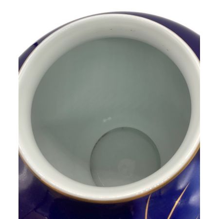 深川製磁 (フカガワセイジ) 花瓶 金彩瑠璃牡丹 有田焼