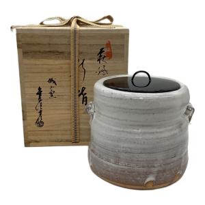 萩焼 (ハギヤキ) 白萩耳付き水指 金子信彦