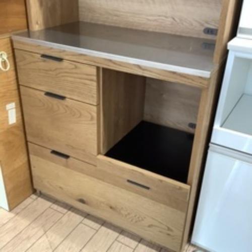 UNICO (ウニコ) レンジボード ナチュラル 194 2枚扉 スライド台 ADDAY