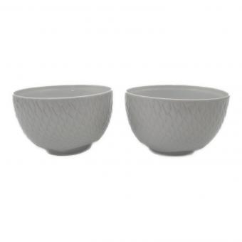 Meissen (マイセン) エスニック ペアボウル 29813 波の戯れホワイト 2Pセット