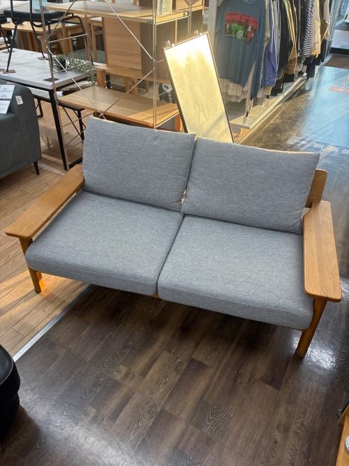 UNICO (ウニコ) 2人掛けソファー ナチュラル×グレー KIRP covering sofa 2S