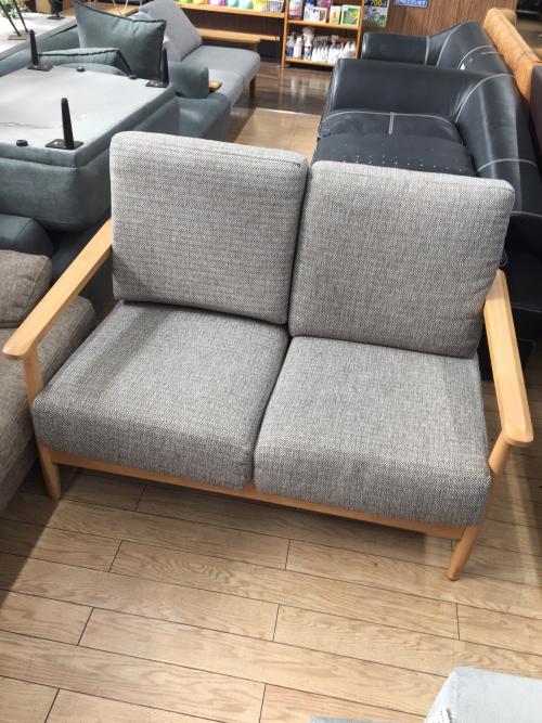 ニトリ 2人掛けソファー ナチュラル×グレー マイス