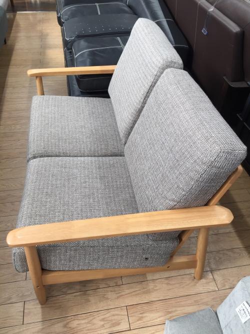 ニトリ 2人掛けソファー ナチュラル×グレー マイス