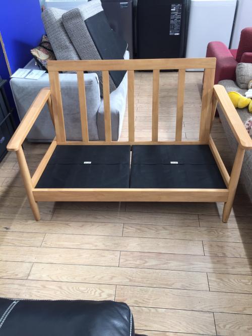 ニトリ 2人掛けソファー ナチュラル×グレー マイス